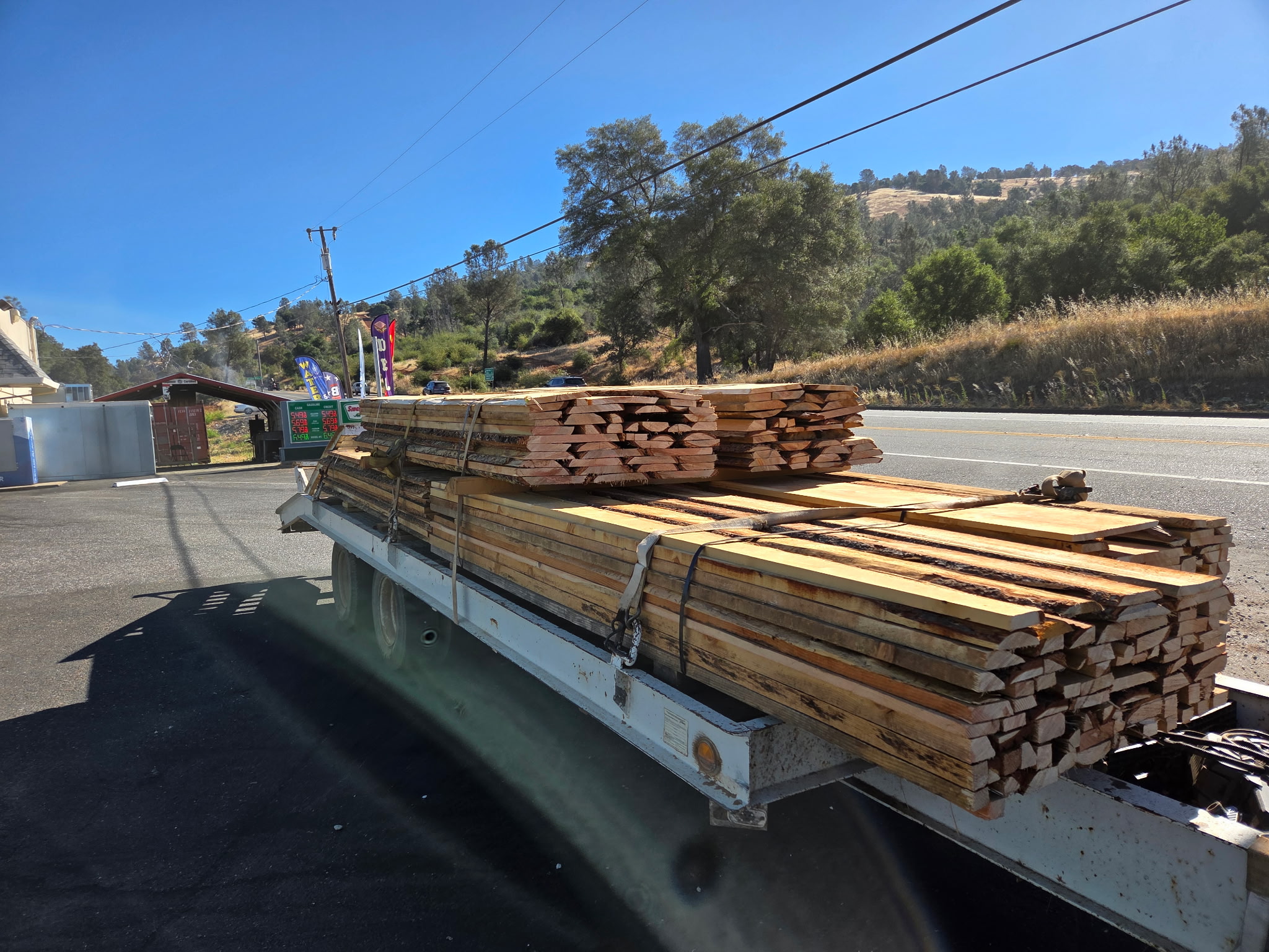 Freshly milled lumber stacked and ready for pickup.